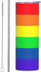 Stainless Steel Tumbler Gay Pride LGBT Rainbow flag Travel Cup 20 oz Insulated Coffee Mug Double Wall with Splash Proof Lid & Straw & Cleaning Bru...