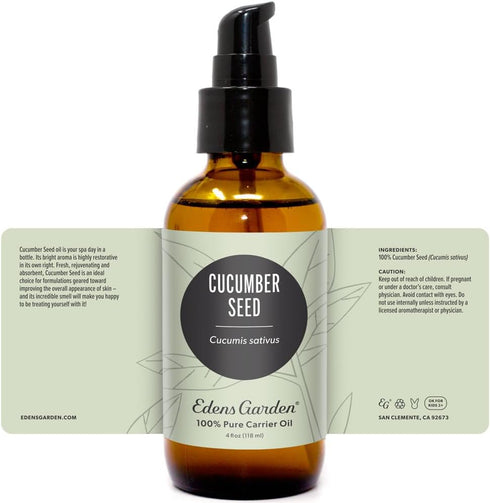 Edens Garden Cucumber Seed Carrier Oil- 100% Pure Premium Cold Pressed & Hexane Free, Natural Moisturizer for Face, Skin, Hair, Scalp & Nail Care,...