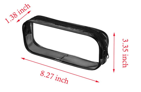 sowaka 2 Pcs Cosmetic Pouch Bag with Zipper Transparent Waterproof PVC Pencil Case Large Capacity Toiletry Bags for Travel Home Office Make up Bru...