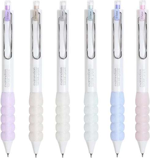 PapaBear Black gel pen, Lantern Shaped Grip, Student Examination Special Pen, Retractable Ballpoint Pen, Fashionable Elegant pen, 6-Pack...