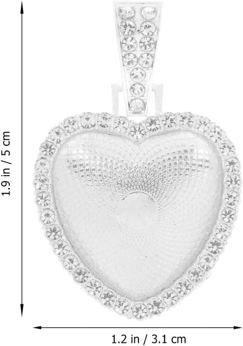 GLEAVI Heart Bezels 12 Set of Rhinestone Trays Pendant Sublimation Pendant Trays Heart Shape Double Sided Rhinestone Bezel Trays for Making Heart ...