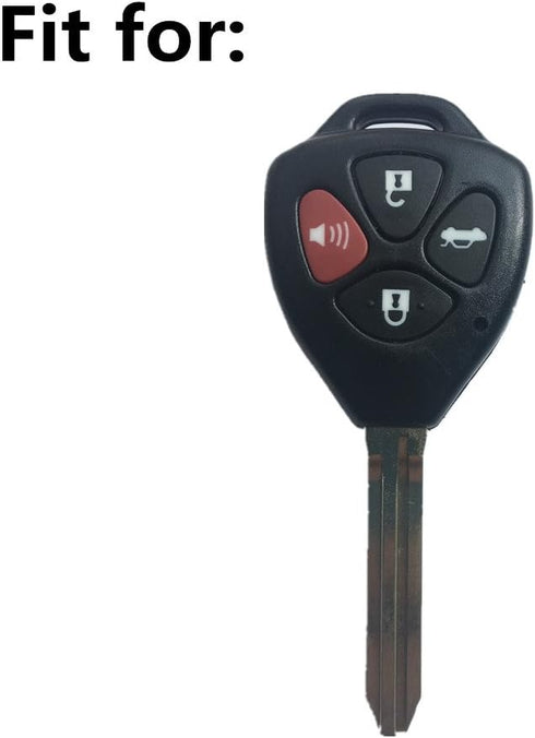 New Black Silicone Key Jacket Key Case 4 Buttons Remote Fob Skin Silicone Cover Key Case Holder Bag for Toyota Camry Avalon Matrix Corolla Toyota ...