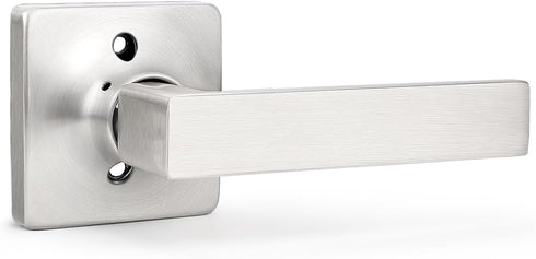 GOBEKOR 1 Pack Brushed Nickel Lever Door Handle Dummy Door Levers Square Closet Door Handles for Pantry Interior Non-Turning Door Lever...