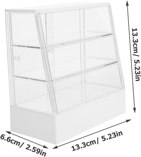 Toyvian Dollhouse Cake Cabinet Display Shelves Ornament Display Cabinet Kitchen Cabinets Decor Display Shelf Furniture Models Mini Cake Cabinet Sm...