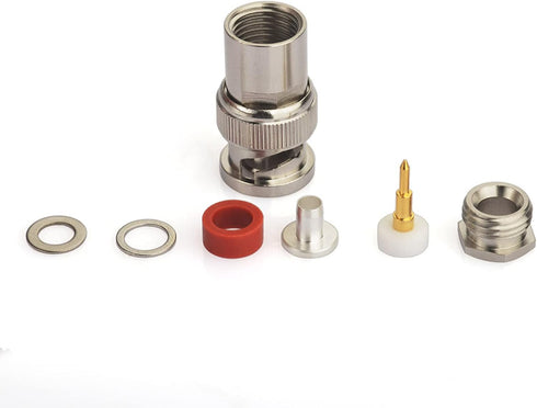 Eightwood BNC Male Plug Solder Clamp Connector 10-Pack Compatible with RG58 RG142 LMR195 Coax Cable...