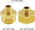 Hooshing Garden Hose Adapter 1/4" NPT to 3/4" GHT Brass Garden Hose to Pipe Fittings Connectors with Washers...