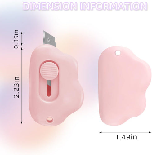 6 Pack Mini Cloud Box Cutter Retractable Letter Opener Paper Cutting Utility Knife Portable Envelope Slitter Cute Cloud Shaped Art Crafts DIY Kniv...