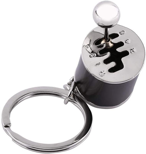 Keychain Shifter Keychain Gear Head Keychain Six-Speed Gear Stick Knob KeyMetal Key Chain Gift(Black)...