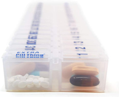 AM PM 31 Day Once-a Day Monthly Pill Planner Organizers - Large Compartment Pill Boxes Store Medications for Entire Month Plus Compartment for Ext...