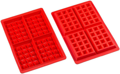 JKLcom Waffle Mold Silicone Waffle Mold 4 Cavities Waffle Mold Silicone Waffle Maker Baking Tray Mold for Waffle Cake Chocolate Craft Candy Soap B...