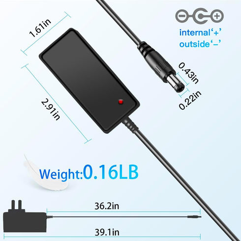 5V 2A Power Supply 10W 100-240V AC/DC Adapter, 5Volt 2Amp 1500mA 1000mA Power Converte with 5.5mm x 2.5mm/2.1mm DC Plug for TV Box LED Strip Light...