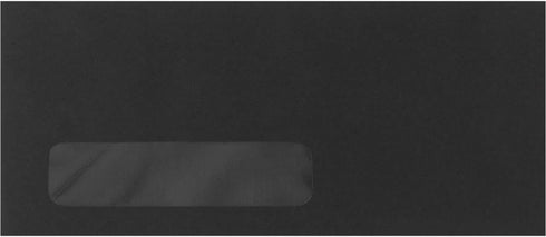 LUXPaper #10 Business Window Envelopes | Commercial Flap | 4 1/8" x 9 1/2" | Midnight Black | 80lb. Text | 50 Qty...