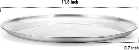 Deedro Pizza Pan 12 Inch Stainless Steel Round Baking Sheet - Oven Tray Crisper for Healthy Cooking, 4 Pack...