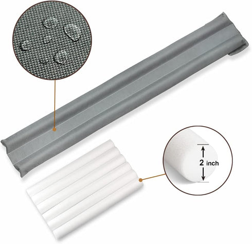 Waterproof Twin Door Draft Stopper Adjustable Size 30" to 36" Weather Stripping Noise Blocker Window Breeze Blocker...