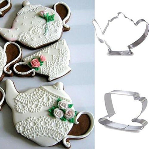 Tea Pot And Tea Cup Biscuit Cookie Cutter - Stainless Steel...