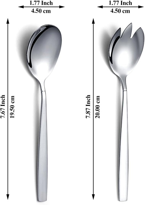 Salad Server Set 4 Pieces, Stainless Steel Salad Serving Set, Salad Spoon, Salad Servers, Salad Fork, Dishwasher Safe...