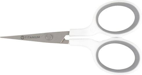 Westcott 4" Embroidery Scissors with Titanium-Bonded Blades for Crafting, Sewing & More (White/Gray)...