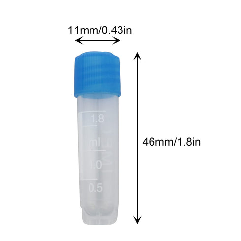 25PCS Plastic 1.8ml Frozen Tube Cryopreservation Tube with Cap and Frosted Scale Cold Storage Centrifuge Container...