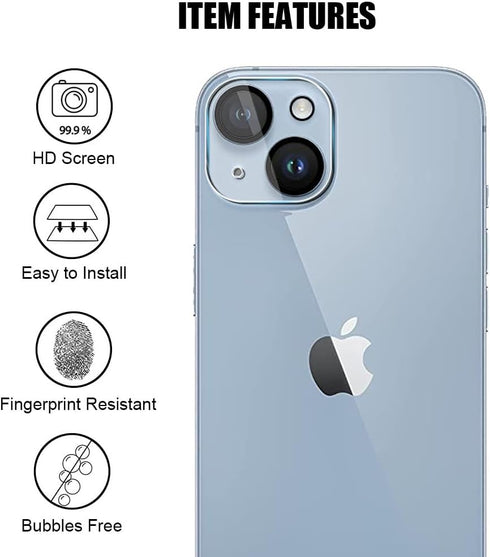 (3+3) For iPhone 14 (6.1") (3 Pack) Anti Spy Private Tempered Glass Film Privacy Screen Protector and (3 Pack) Camera Lens Protector [Not Affect F...