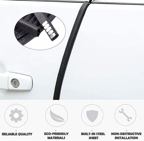 QBUC Car Door Edge Guards,13Ft(4M) Rubber Clip Seal U Shape Edge Trim Guard Protection Car Door Protection Fit for Most Models...