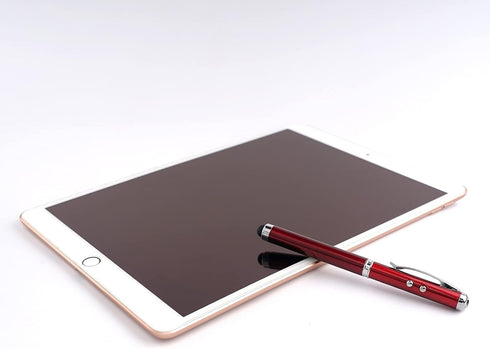 Metal multi-function pen, touch screen stylus, flashlight with white light, infrared, creative Christmas and birthday gifts (1 Red)......