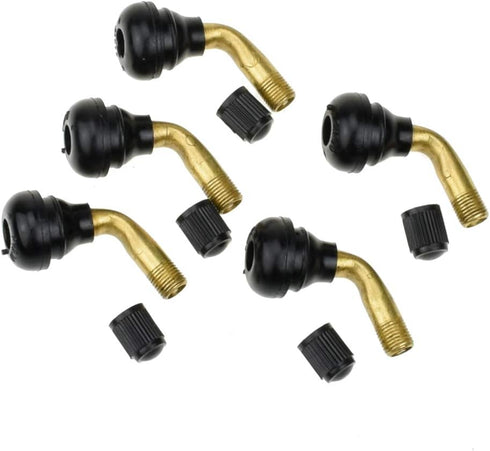5Psc Tire Valve Stem Bent 45 Degree Angled for 50cc 150cc Scooter Motorcycle Moped Kids Kazuma Quad ATV lawnmower Tires Go Karts...