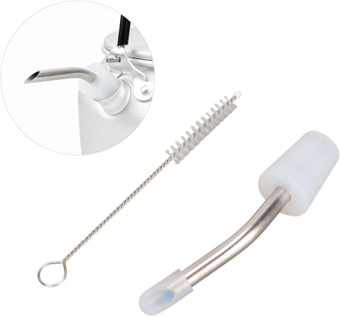 Stainless Steel Extended Kettle Spout with 10cm Brush, Coffee Kettle Spout for Home Kitchen Outdoor Use...