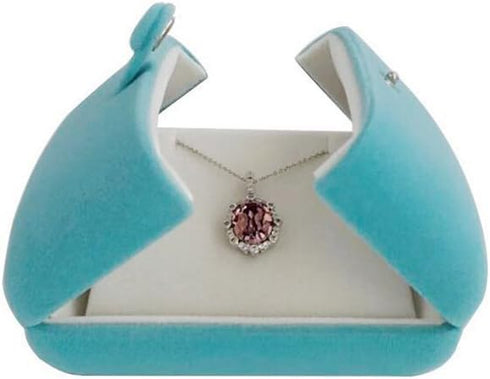 Aqua Packaging Case Premium Velvet Jewelry Gift Box Double Layer Function Necklace Earring Combo (Jewelry not included)...