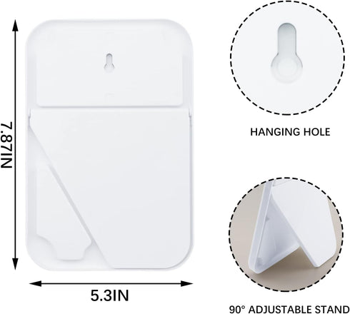 Desktop Makeup Mirror, 8 Inch Portable Mirror, Simple Folding Makeup Mmirror with Stand, Standing Wall Hanging Double-Duty White...