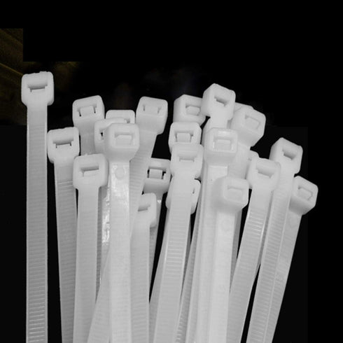100 Pack Adhesive Cable Tie Mount Zip Ties Wraps 150mm x 3.6mm White Self Wire Tie Base Holder for Home Office Garage and Workshop...
