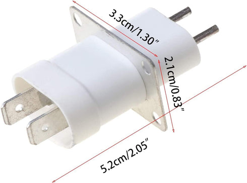 White Oven Socket,Home Electronic Microwave Oven Magnetron Electronic Microwave Sockets Converter Home Microwave Oven Magnet Socket White Silver T...