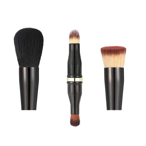 Makeup Brushes Set, Travel Makeup Brush Set with Case, Multi-Tasker 4-in-1 Makeup Brush, Foundation Brush, Powder Brush, Double Ended Makeup Brush...