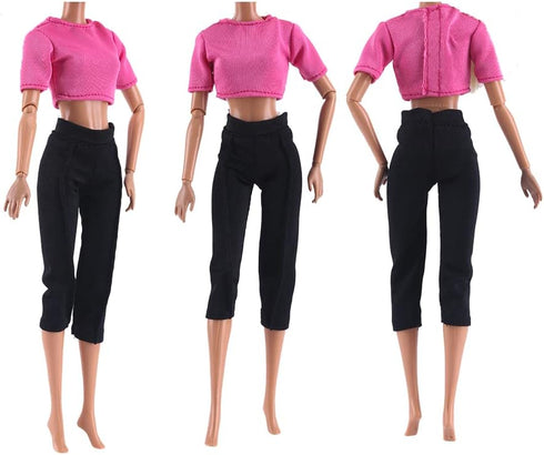 E-TING 3 Sets Handmade Yoga Clothes Gym Running Fitness Sportswear for 11.5inches Girl Doll...