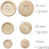 200 PCS Mixed Wooden Buttons in Bulk Round Decorative Wood Buttons 4 Holes for Crafts Scrapbooking or Sewing and DIY Craft - 15, 20, 25mm...