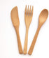 3-piece Fork Knife Spoon Bamboo Disposable Cutlery Set (Tableware)...