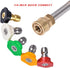 5 Pack Pressure Washer Spray Nozzles Tips + 40 Pcs O-Rings Replacement for 1/4 inch and 3/8 inch, 5 Degrees Nozzles 1/4 Inch Quick Connection Tips...