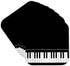 3dRose Black Piano Edge - Baby Grand Keyboard Music Design for Pianist Musical Player and Musician Gifts - Soft Coasters, Set of 8 (CST_112947_2)...