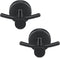 Pack of 2 Matte Black Wall Mounted Towel Hooks for Bathroom Shower Kitchen Cabinet Closet Door, SUS304 Stainless Steel Double Bath Robe Hook...
