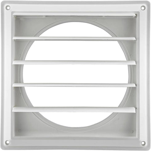 Lambro Industries, Inc.-8" White Plastic Louver Vent (Price Per Piece). Item #363W, outside dimensions are 10.875" x 10.875"....