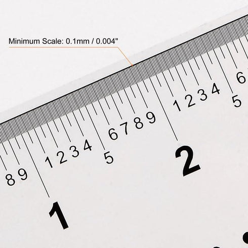 2Pcs White Film Flexible Ruler 4 Inch 0.1mm Scale PET Plastic Folding Straight Ruler Calibration Soft Ruler Measuring Tool for Factory, Transparen...