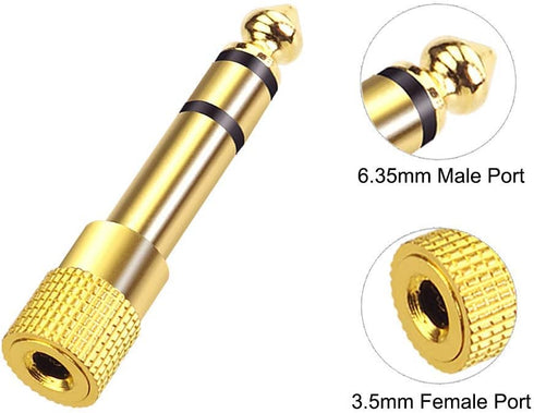 VCE 6.35mm (1/4 inch) Male to 3.5mm (1/8 inch) Female Stereo Audio Jack Adapter for Aux Cable, Guitar Amplifier, Headphone, 2 Pack...