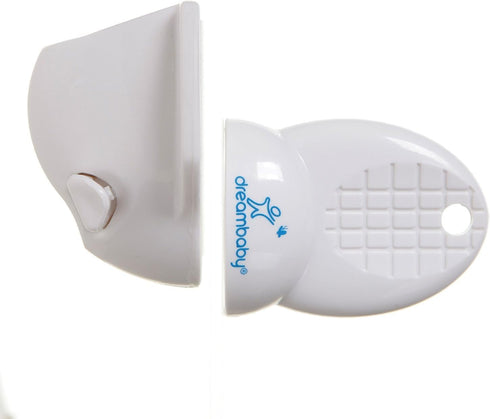 Dreambaby Adhesive Mag locks (8-Pack 1 Key) - Child Proofing Cabinet Magnetic Latches - White- Model L859...