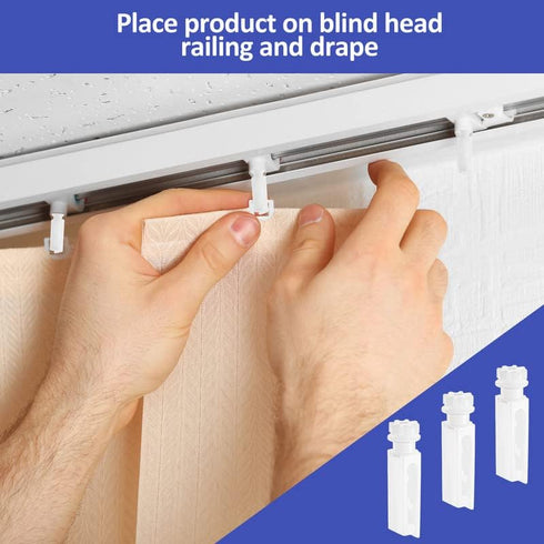 Vertical Blind Replacement Parts Repair Tabs White Stems for Window Carrier Vertical Blinds Curtain Accessories(12 Pieces)...