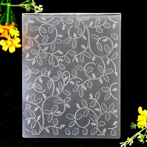 Kwan Crafts 4 pcs Different Style Christmas Snowflake Leaves Circle Plastic Embossing Folders for Card Making Scrapbooking and Other Paper Crafts...