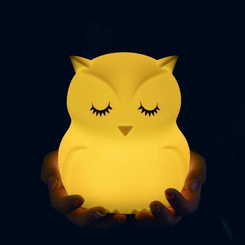Owl Night Light Baby Bedside Lamp Child, Silicone Nursery Lamp for Breastfeeding Bedroom Mood Lights, Eye Caring, Adjustable Brightness & Color, T...