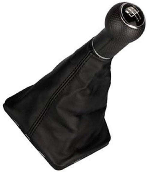 PAKCEEINC Black/Silver Gear Knob Shift Boot No Base Frame 5 Speed for VW Golf Jetta Bora MK4 (Black)...