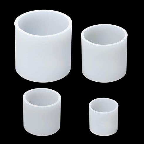 Cylinder Candle Molds for Candle Making,4 Pcs Pillar Casting Silicone Molds for Resin Casting, Soap, Flower Specimen, Insect Specimen, Clay Craft...