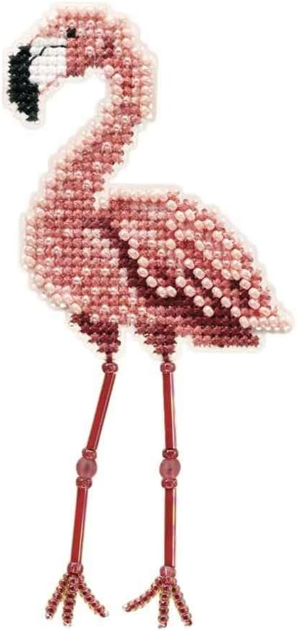 Flamingo Beaded Counted Cross Stitch Ornament Kit Mill Hill 2010 Spring Bouquet MH180105...