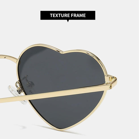 Polarized Heart Sunglasses for Women Fashion Metal Frame Cute Heart Shaped Sunglasses Vintage Fun Eyewear for Ladies...