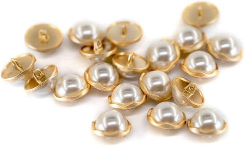 Matte Gold Faux Pearl Sewing Shank Buttons 20 Pcs - 18mm, 23/32"...